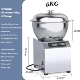 Deegmixer - Broodkneedmachine Deegkneedmachine - Deeg Mengen En Kneden - Afneembaar Bassin - 5/8 kg - Zilver — thumbnail 5