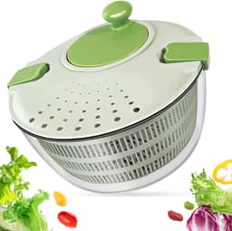 Saladecentrifuge 4 Liter - Grote Saladeschaal - Ergonomische draaiknop - Ideaal voor het drogen van groenten - ShopVlot — thumbnail 1
