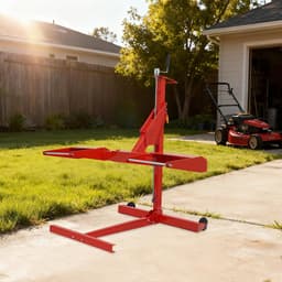 Grasmaaier Lift - Maaier Trolley - Onderhoud Tuinapparatuur - Stabiele Constructie - 62 cm Hefhoogte - Rood — thumbnail 2