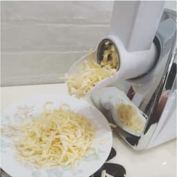 Elektrische Groentesnijder - Keukenmachine Rasp - Snel Ingrediënten Bereiden - 3 RVS Rasptrommels - 4kg - Zilver — thumbnail 4