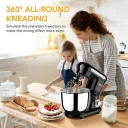 Deegmixer - Bakmachine Keuken - Thuis Bakken - Krachtige 1000W Motor - 3.5L Kom - Zilver — thumbnail 3
