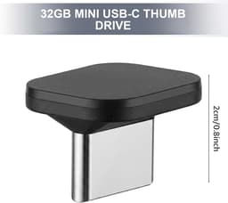 Mini USB-C Flash Drive - Snelle Externe Opslag - Data Overzetten - Ultracompact IPX7 Waterdicht - 32 GB - Zwart — thumbnail 5
