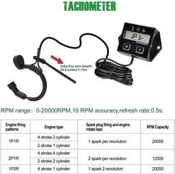 Digitale tach urenteller - RPM meter - voor grasmaaier, scooter, tractor en meer - nauwkeurige motorstatus - SnelShoppen — thumbnail 3