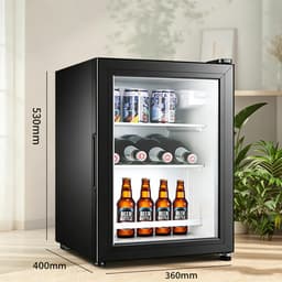 Vrijstaande mini-drankenkoelkast met één koelvak | Geschikt voor thuis en op kantoor voor het koelen van bier cocktails frisdranken en sappen | - Zwart — thumbnail 1