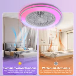 Vhr Plafondventilator met Verlichting - Dimbaar - 6 Snelheden - Afstandsbediening/App Besturing - Slaapkamer en Woonkamer — thumbnail 4