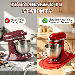 SnelShoppen - Mixer Slider Mat voor Staande Mixer - 3 Opbergvakken voor Accessoires - Siliconen Schuifmat voor 5 Liter Keukenmachine - Ideaal voor Keu — thumbnail 2