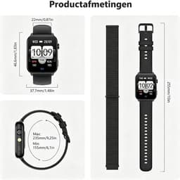Blackview Smartwatch voor dames en heren - R30MAX Activity Tracker- LED Zaklamp -1,91-inch HD-fitnesstracker met Bluetooth-belfunctie - 24/7 hartslag- en slaapmonitor - Watch Geschikt voor Android en iOS - Zwart — thumbnail 2