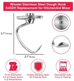 Deeghaak van roestvrij staal voor KitchenAid - Geschikt voor Artisan mixer — thumbnail 3