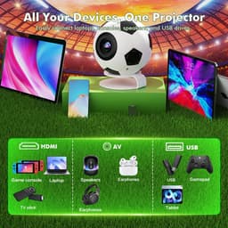 Mini Beamer 1080P Full HD 800 ANSI Lumen, Android 14, WiFi 6, Bluetooth 5.4, Autofocus, 4K ondersteuning, 40-200 inch — thumbnail 4