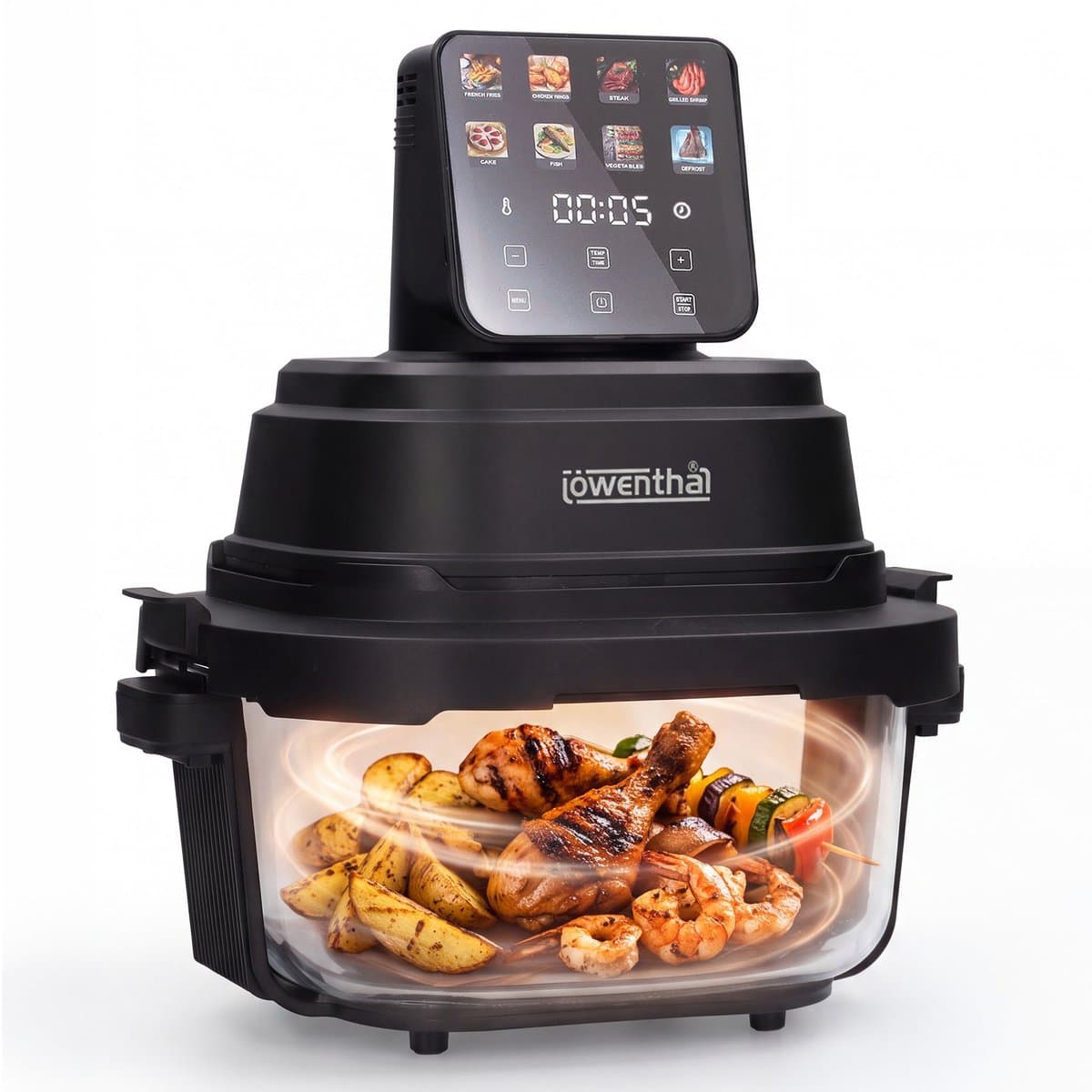Airfryer Glazen Oven Digitaal - Airfryen, Bakken, Grillen en Roosteren - 8 Programma's - 4 Liter - 80–200 °C - Löwenthal — afbeelding 1