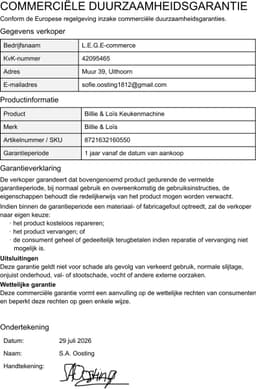 Billie & Loïs keukenmachine - Keukenmixer - 1200W - 6 snelheden - LED-display - Timer - 6 liter mengkom - Vaatwasserbestendig — thumbnail 4