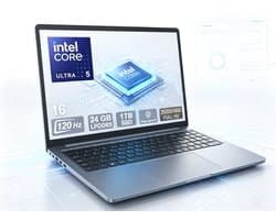 N16 Pro Laptop - 16 Inch 2.5K Mat Scherm - Intel Core Ultra 5 125H Processor - 24GB LPDDR5 Geheugen - 1TB SSD Opslag - Windows 11 - Zilvergrijs