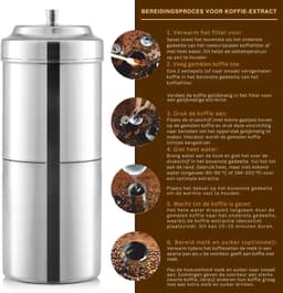 DYVNS® Koffiezetapparaat Filterkoffie - Koffiemachine Handmatig - RVS - 207 ml — thumbnail 2