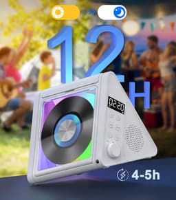 Multifunctionele CD Speler - Desktop Muziekspeler - Bluetooth 5.3 & FM Radio - Dubbele HiFi Luidsprekers - 5 EQ Effecten - 4000 mAh Oplaadbaar - USB/AUX - Draagbare CD Speler - Voor Slaapkamer & Kantoor & Buiten — thumbnail 5