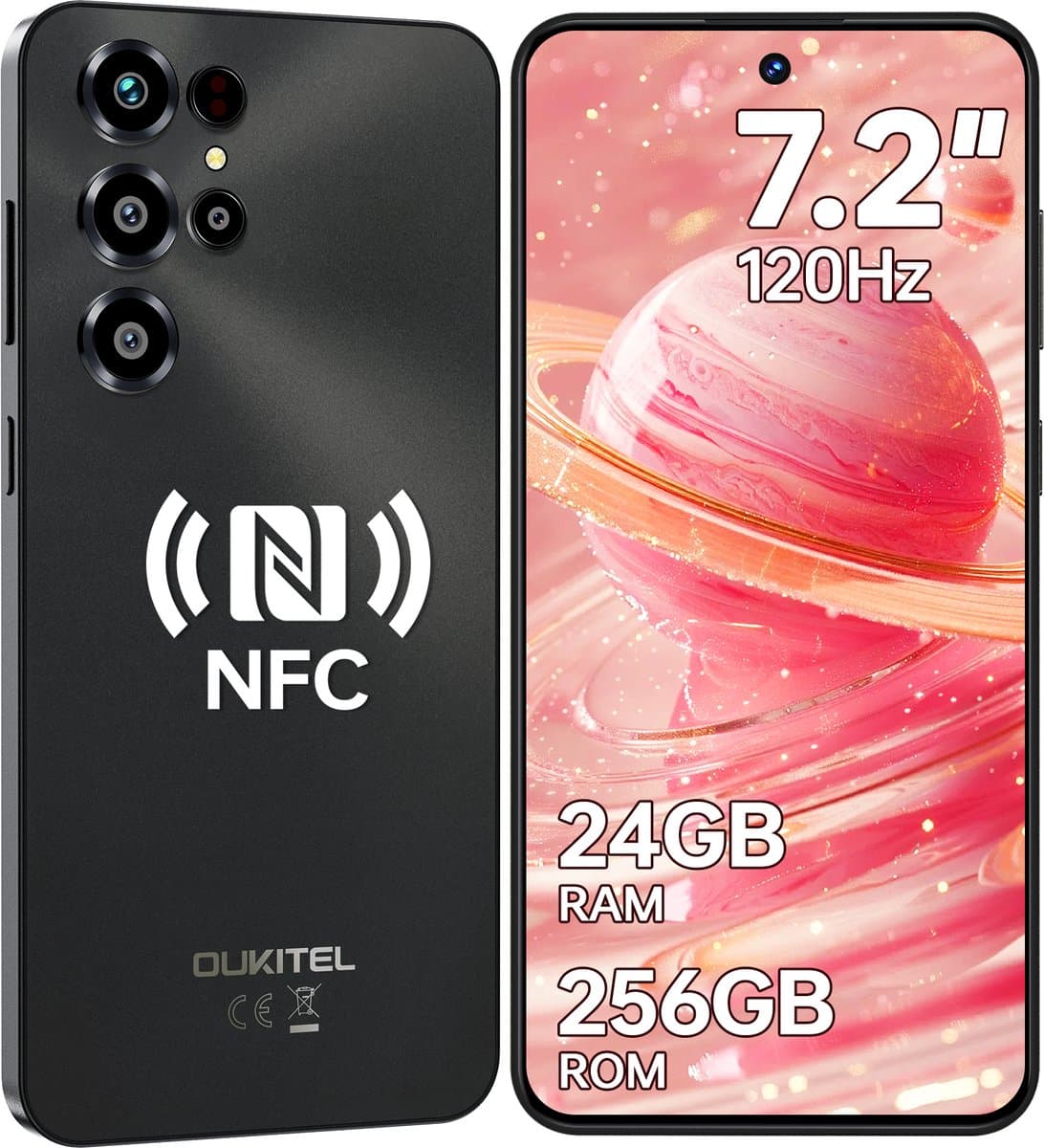OUKITEL C68 Smartphone 4G-7.2 inch HD-120HZ-24GB RAM-256GB ROM-64MP camera-Android 15-NFC — afbeelding 1