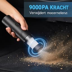 zurabini - Draadloze Handstofzuiger - Auto Stofzuiger Draadloos -Handstofzuiger Auto 19000Pa - 4-in-1 Mini Auto Stofzuiger - HEPA Filter - USB-C Oplaadbaar - Met Meerdere Opzetstukken - Voor Auto, Bureau en Thuis — thumbnail 5
