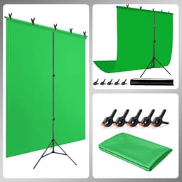 Green Screen met Statief - Green Screen - Achtergrond - Verstelbare Standaard - Eenvoudig in Gebruik - 150x200 cm — thumbnail 3