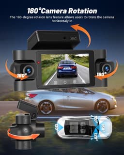 360° Dashcam - Zwart - 4-camera systeem - Wifi-connectiviteit - Voor Auto's — thumbnail 5