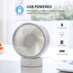Tafelventilator, USB-ventilator, miniventilator, klein, stil, traploze snelheid, 20° aanpassing, USB-bureauventilator, laag geluidsniveau, USB-ventilator, gemakkelijk mee te nemen, voor kantoor, thuis — thumbnail 3