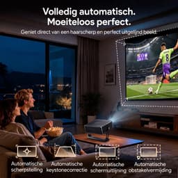 Zoomly® Pro Ultra Beamer – 900 ANSI Lumen – Native 2K – Thuisbioscoop Beamer met Android 14, WiFi 6 & Bluetooth 5.4 – Geschikt voor iOS & Android — thumbnail 5