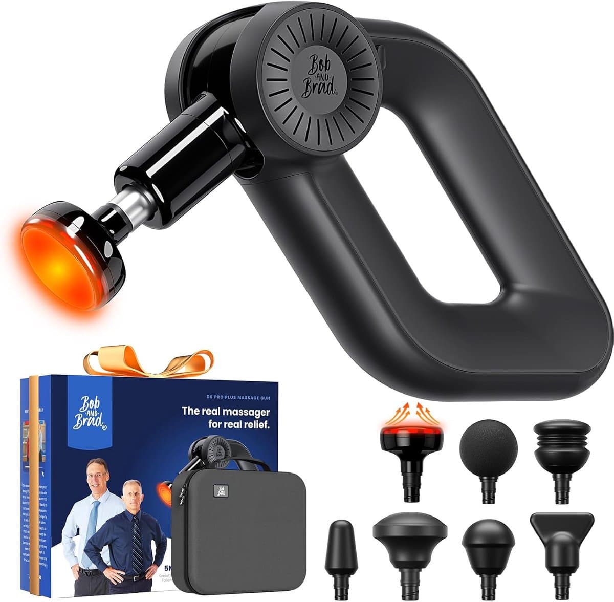 Massage Gun met Warmtefunctie – Diepe Spiermassage – Draadloos Oplaadbaar – 7 Opzetstukken – 16 mm Massage Diepte — afbeelding 1