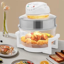 Heteluchtoven Airfryer - Olievrije Grill - Gezond Koken - Glazen Ontwerp - 17 Liter - Transparant — thumbnail 1