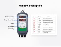 Digitale Thermostaat – Verwarmen & Koelen – Temperatuurregelaar met Sensor – Alarm – -50 tot 120°C — thumbnail 2