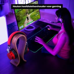 Headset Stand - Headset Houder - Koptelefoon standaard - Koptelefoon Houder - Hoofdtelefoon Houder - Headphone stand - Walnoot — thumbnail 3