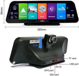 Dashcam voor Auto - 10" 4G Android 8.1 Dashcam - GPS Navigatie, Dual 1080P Camera - ADAS Rijhulp - Parkeermodus - Achteruitrijcamera - WiFi - Bluetooth - G-Sensor - Loop Recording - Zwart — thumbnail 5