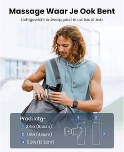 TYR® Masage Gun - Spiermassage Apparaat - Draadloze Massage Gun - Zwart - 14cm x 9cm x 5cm — thumbnail 5