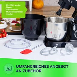 Keukenmachine 4,5 l - multifunctionele mixer - 1400 W - twee kommen en drie gardes - ShopVlot — thumbnail 4