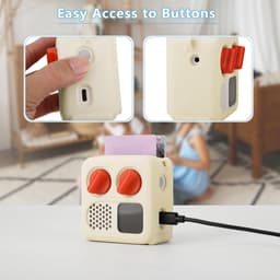 Siliconen Hoesje, Geschikt voor Yoto Mini (Editie 2024), Reistas met Verstelbare Schouderriem, Beschermhoes voor Yoto Mini-Speler, Beige — thumbnail 3