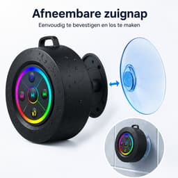 Namajunas Draagbare Bluetooth Speaker - Douche Speaker - Met Haak - Afneembare Zuignap - 360° Sound - IPX7 Waterdicht - Zwart — thumbnail 2