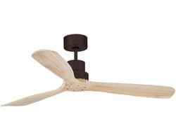 Faro Barcelona 33562DC Lantau L plafondventilator bruin/grenenhout 132 cm - Afstandsbediening - Stille en zuinige DC-motor - 6 snelheden - zomer en winterstand