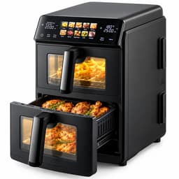 Just Perfecto Olievrije Heteluchtfriteuse – Digitale Airfryer met 2 Boven Elkaar Geplaatste Bereidingscompartimenten en Touchscreen, voor Gezond Frituren — thumbnail 1