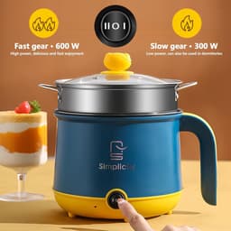 Elektrische Hotpot 1.8L - Mini Non-Stick Multicooker - Met Stoommandje - Ideaal voor Thuis en Kantoor - ShopVlot — thumbnail 2