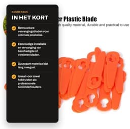 Trimmerkopbladen - Vervangingsbladen voor grasmaaier - Oranje - Duurzaam kunststof - 24-delige set - Geschikt voor Polycut 2-2 - Herbruik... — thumbnail 3