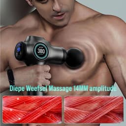 SP® Massage Gun – Stil, Draagbaar Massagepistool – Perfect voor Rug, Nek, Benen, Sport en Thuis – Zwart – 17cm x 13cm x 5cm — thumbnail 2