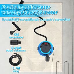 20L nat-/droogzuiger – roestvrijstalen bak, HEPA-filter, 5 meter snoer, stil ≤80dB – voor huis, auto, garage en werkplaats — thumbnail 3