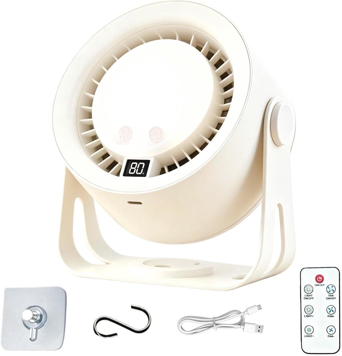 Bureau Ventilator - Draagbare Fan - Persoonlijke Koeling - 2-in-1 Verstelbaar - 16 cm Hoog - Wit — afbeelding 1