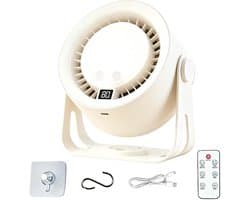 Bureau Ventilator - Draagbare Fan - Persoonlijke Koeling - 2-in-1 Verstelbaar - 16 cm Hoog - Wit