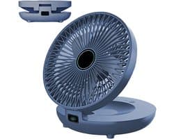 Tafelventilator - Luchtcirculator - Kamer Koelen - Opvouwbaar Ontwerp - 19 x 19 x 22 cm - Blauw