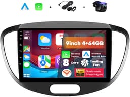 Boscer 2 Din Autoradio - Geschikt voor Hyundai i10 2008-2013 - Draadloos Apple CarPlay & Android Auto - 8-Core Snapdragon - 9 Inch HD Touchscreen - Android 15 - 4+64GB - Interne Koeling - GPS - WiFi, Bluetooth & USB - Achteruitrijcamera & Microfoon — thumbnail 1