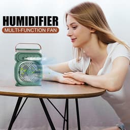 Ventilator met Mist - Luchtkoeler Bevochtiger - Persoonlijke Koeling - Fijne Mist Diffusie - Niet gespecificeerd - Groen — thumbnail 2