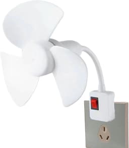 Ventilator met adapter - Koelset stekker - Ruimte Koelen - Directe aansluiting - 20 x 14 x 14 cm - Wit — thumbnail 1