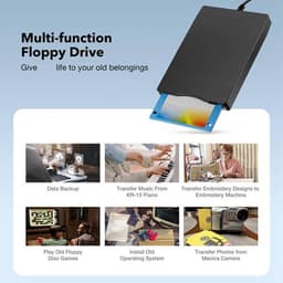Externe Floppy Disk Reader - Floppy Drive USB - Oude Data Lezen - Plug and Play - 35 Inch - Zwart — thumbnail 4