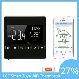 Slimme Wifi Thermostaat - Temperatuurregelaar Vloerverwarming - Energie Besparen - Programmeerbare Weekschema - 86x86x43mm - Zwart — thumbnail 3