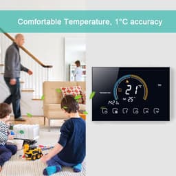 Slimme Thermostaat - Temperatuurregelaar Programmeerbaar - Energie Besparen - LCD Touchscreen - 13 x 9 x 4 cm - Zwart — thumbnail 3