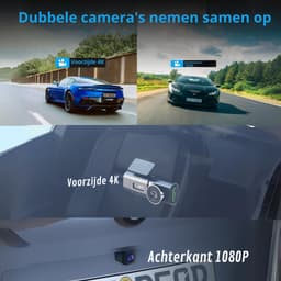 QORA® Selevie Dual Dashcam - Dashcam Voor Auto 4K + 1080p - Voor en Achter Camera – Zwart - 8cm x 7cm x 4cm; 300 g — thumbnail 2