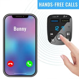 Bluetooth FM Transmitter Auto - Bluetooth Transmitter - Car Kit met Handsfree Bellen - 3.1A Dual USB Snellaader Autolader - MP3 Speler via U-Disk & CVC Ruisonderdrukking - met LED Voltmeter - voor 12V-24V Auto & Vrachtwagen - Zwart — thumbnail 5